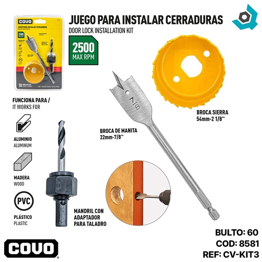 [8581] BROCA PARA CERRADURA 7/8" - 2 1/8" COVO