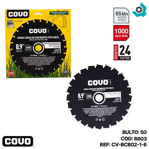 [8603] DISCO DE SIERRA 8.9" PARA CESPED COVO