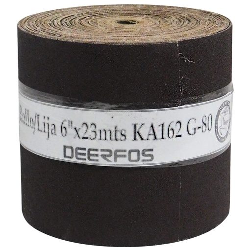 [8618] ROLLO DE LIJA 6" X 23MTS GRANO 80 DEERFOS