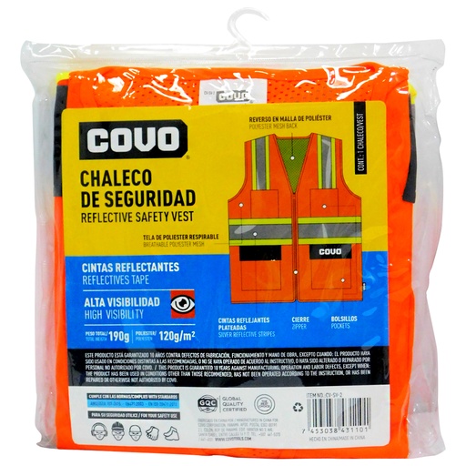 [8650] CHALECO DE SEGURIDAD REFLECTIVO COVO