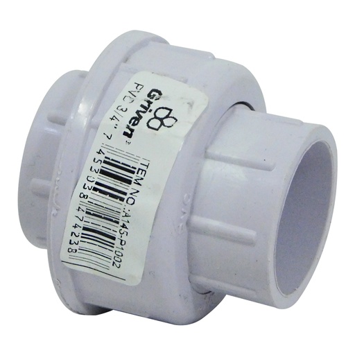 [8675] UNION UNIVERSAL 3/4" DE PVC SIN ROSCA GRIVEN