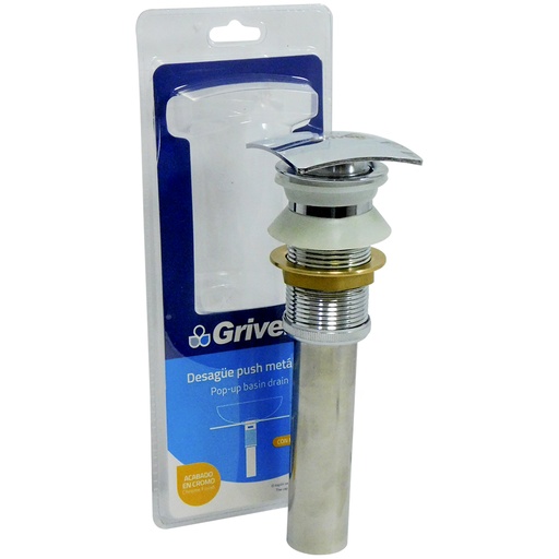 [8697] DESAGUE PARA LAVAMANOS 1 1/4" X 19CM PUSH CUADRADO GRIVEN