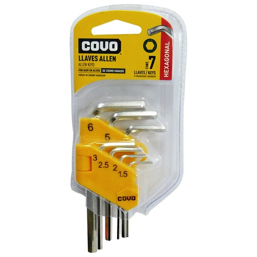 [8797] JUEGO DE LLAVES ALLEN 7 PIEZAS COVO