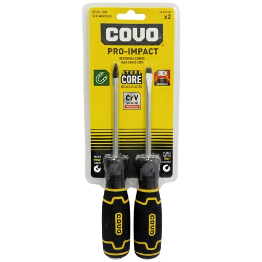 [8810] SET DE DESTORNILLADORES 2 PIEZAS PALETA Y ESTRIA COVO