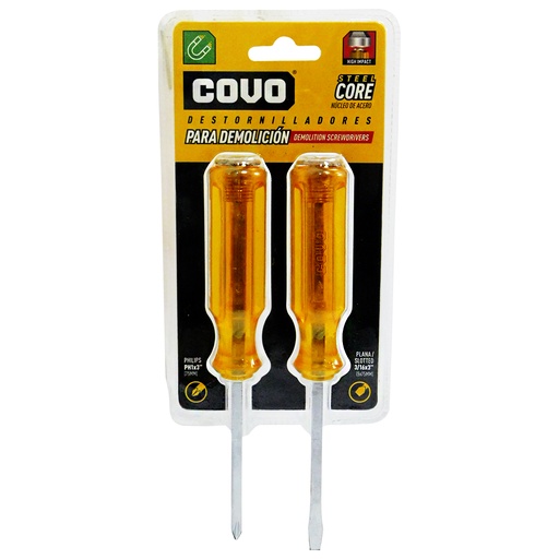 [8813] SET DE DESTORNILLADORES 2 PIEZAS PALETA Y ESTRIA COVO
