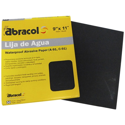 [8835] LIJA DE AGUA DE 9" X 11" GRANO 240 ABRACOL