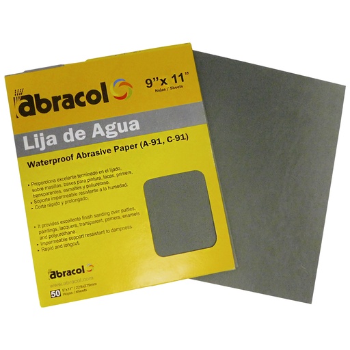 [8836] LIJA DE AGUA DE 9" X 11" GRANO 2500 ABRACOL