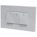 APAGADOR TRIPLE BLANCO TROEN