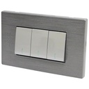 APAGADOR TRIPLE PLATEADO TROEN
