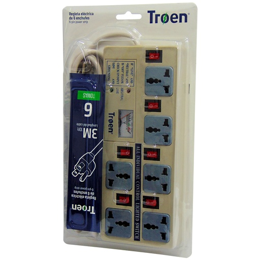 [8941] REGLETA ELECTRICA 6 TOMAS TROEN