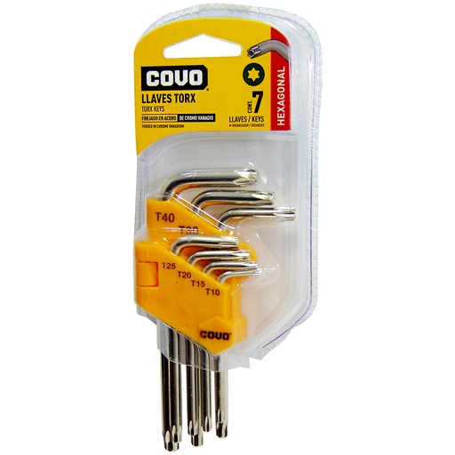 [8949] JUEGO DE LLAVES ALLEN TORX 7 PIEZAS COVO