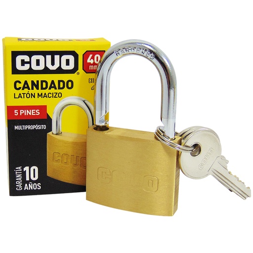 [8963] CANDADO 40MM LATON MACIZO COVO