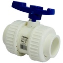 VALVULA 1" DE PVC SIN ROSCA UNION DOBLE GRIVEN