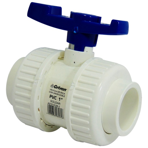 [9060] VALVULA 1" DE PVC SIN ROSCA UNION DOBLE GRIVEN