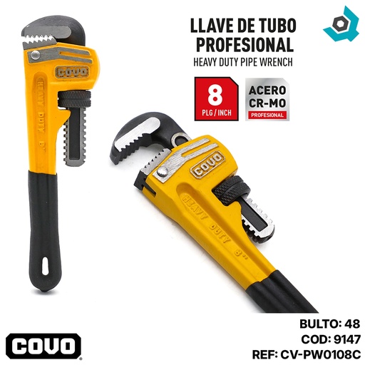 [9147] LLAVE DE TUBO 8" INDUSTRIAL COVO