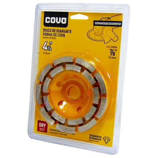 [9153] DISCO DIAMANTADO 4 1/2" SEGMENTADO DE COPA COVO