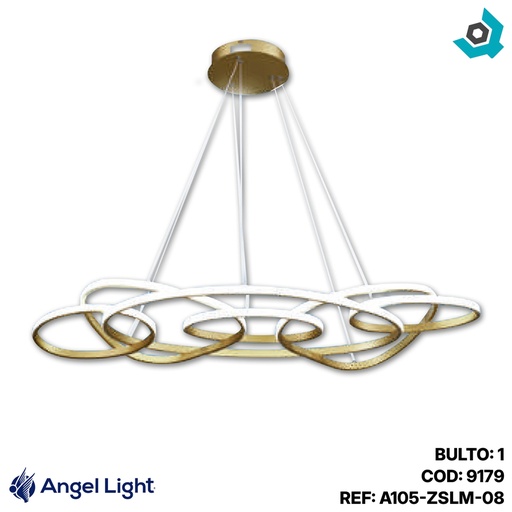 [9179] LAMPARA LED COLGANTE 105W 6 OVALOS ANGEL LIGHT