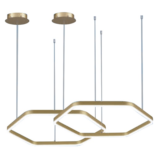 [9180] LAMPARA LED COLGANTE 55W 2 HEXAGONOS ANGEL LIGHT
