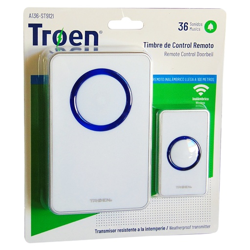 [9212] TIMBRE PARA PUERTAS INALAMBRICO 100MT TROEN