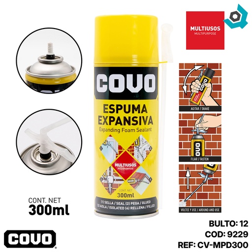 [9229] SELLADOR ESPUMA EXPANSIVA 300ML COVO
