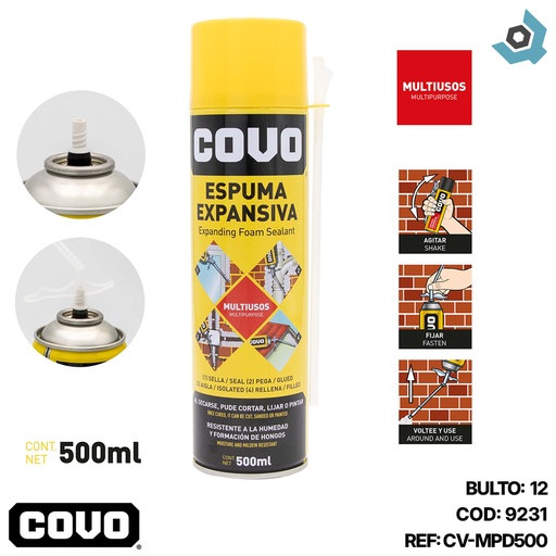 [9231] SELLADOR ESPUMA EXPANSIVA 500ML COVO