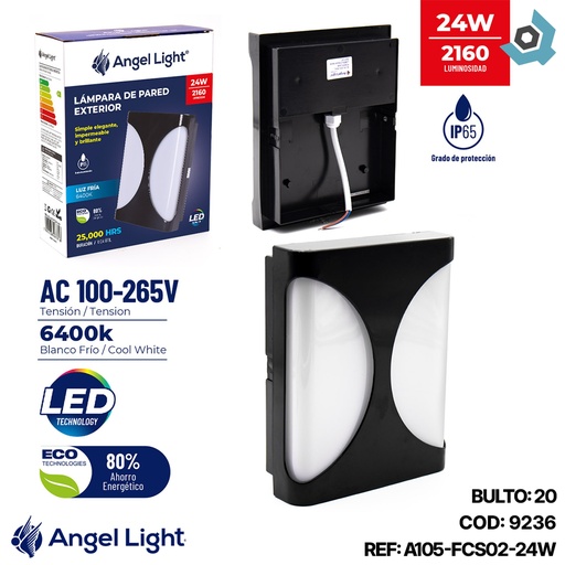[9236] LAMPARA LED PARA EXTERIOR 24W ANGEL LIGHT