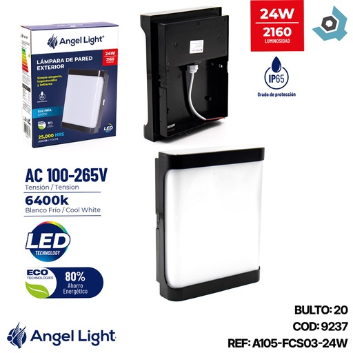 [9237] LAMPARA LED PARA EXTERIOR 24W ANGEL LIGHT