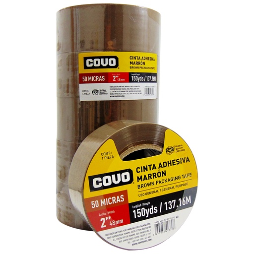 [9286] CINTA ADHESIVA MARRON 137MT PARA EMBALAR COVO
