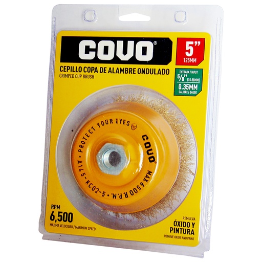 [9356] DISCO CEPILLO COPA DE ALAMBRE 5" X 5/8" COVO