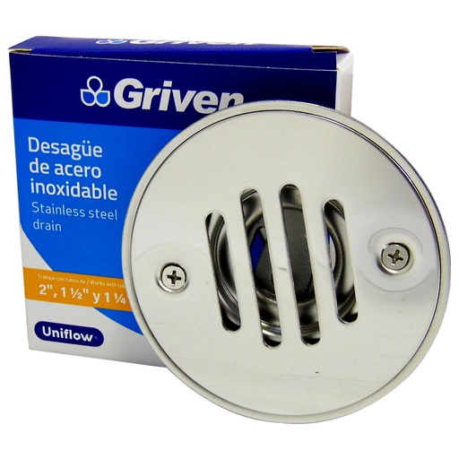 [9377] DESAGUE DE PISO 3" REDONDO ACERO INOXIDABLE GRIVEN