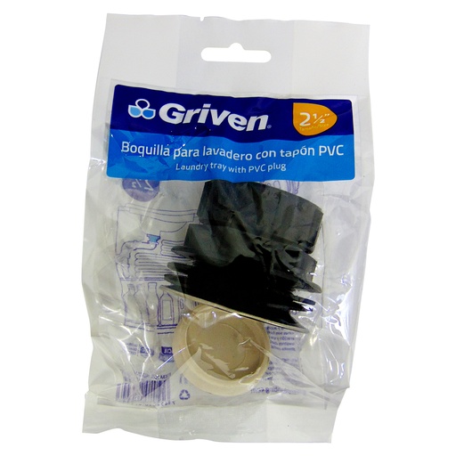[9428] BOQUILLA PARA LAVADERO 2 1/2" CON TAPON PVC GRIVEN