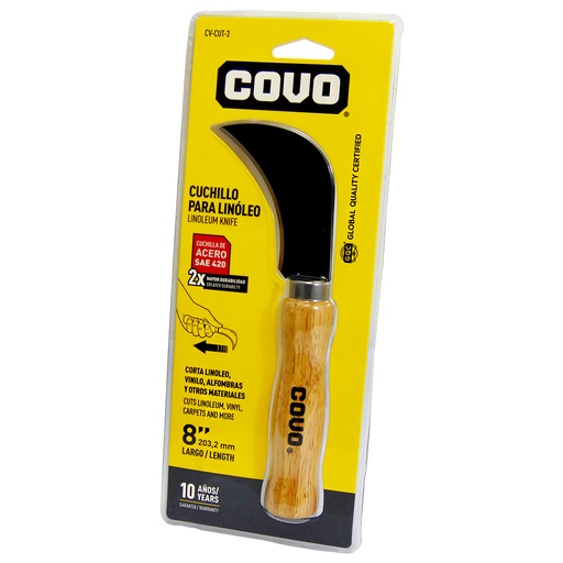 [9442] CUCHILLO PARA LINOLEO 8" COVO