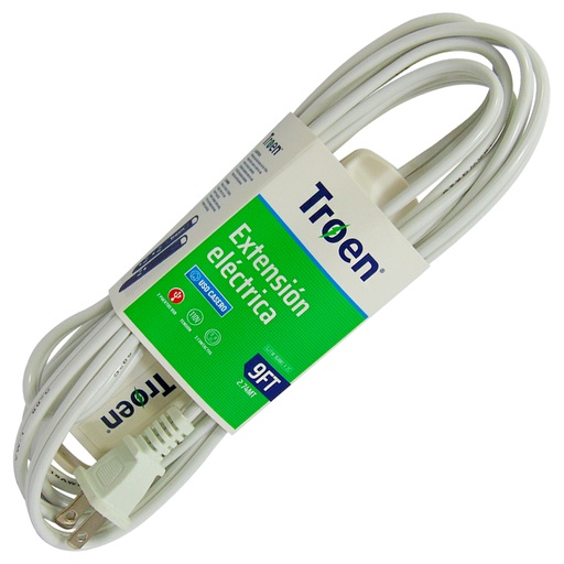 [9456] EXTENSION ELECTRICA 9FT 2 TOMAS CON PUERTO USB TROEN