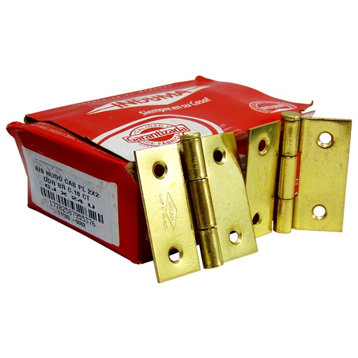 [9458] BISAGRA NUDO 2"X2" CABEZA PLANA DORADA INDUMA