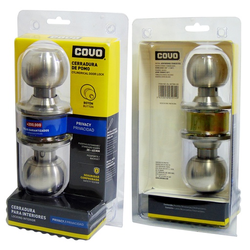 [9464] CERRADURA PARA BANO DE POMO CROMADA COVO
