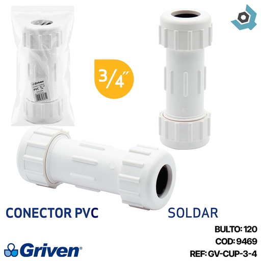 [9469] JUNTA DRESS 3/4" DE PVC GRIVEN