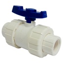 VALVULA 3/4" DE PVC CON ROSCA UNION DOBLE GRIVEN