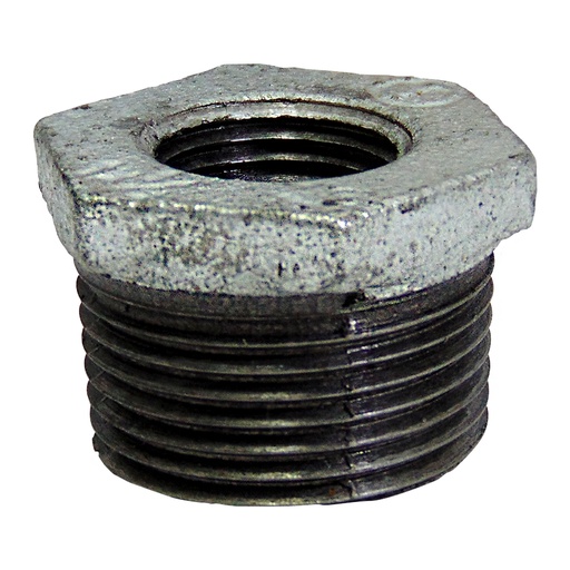 [9554] REDUCCION BUSHING 1" X 1/2" DE ACERO GALVANIZADO GRIVEN (50 UNIDADES)