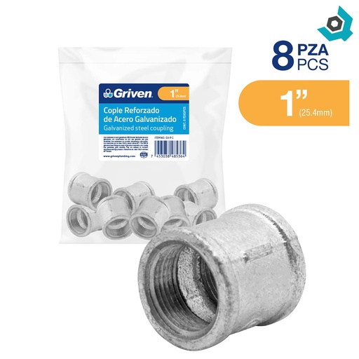 [9566] UNION REFORZADA 1" DE ACERO GALVANIZADO GRIVEN