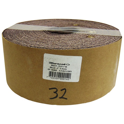 [9579] ROLLO MULTIFLEX 4" X 25MTS GRANO 36 ABRACOL
