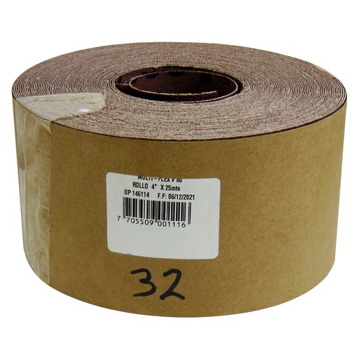 [9581] ROLLO MULTIFLEX 4" X 25MTS GRANO 80 ABRACOL