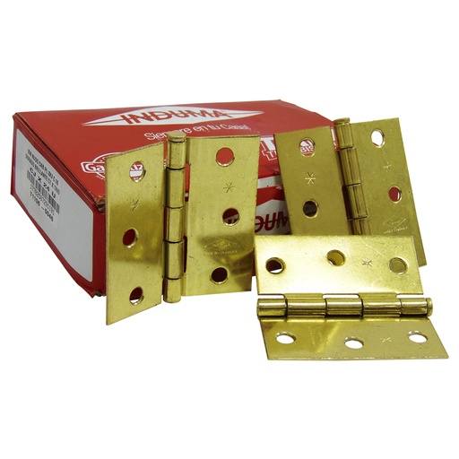 [9587] BISAGRA NUDO 3"X3" DORADA CALIBRE 16 INDUMA