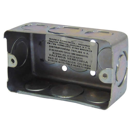 [9590] CAJETIN ELECTRICO 2"X4" ZINCADO CALIBRE 26 INDUMA