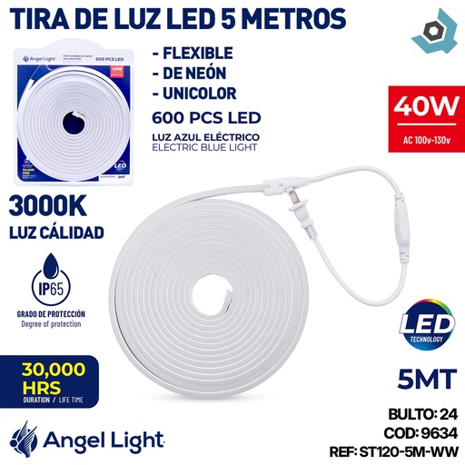 [9634] TIRA DE LUZ LED 5 METROS 3000K ANGEL LIGHT