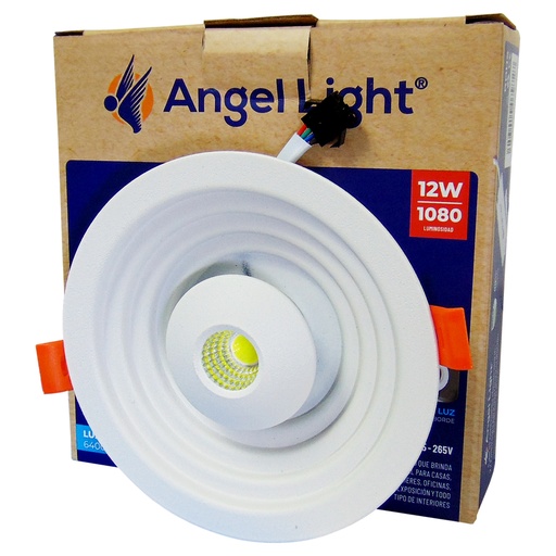 [9643] LAMPARA LED DE EMPOTRAR REDONDA 4.6" 12W LUZ BLANCA ANGEL LIGHT