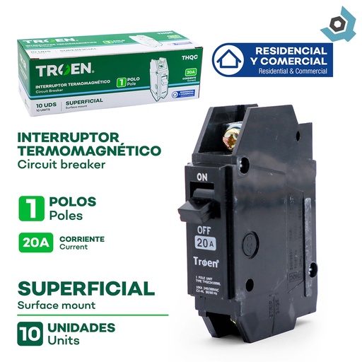 [9662] BREAKER SUPERFICIAL 1P X 20AMP TROEN
