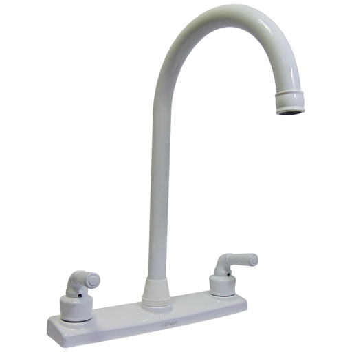 [9699] GRIFERIA PARA FREGADERO 8" CUELLO ALTO GRIVEN WHITE