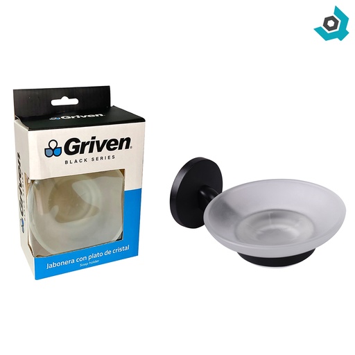 [9703] JABONERA CON PLATO GRIVEN BLACK