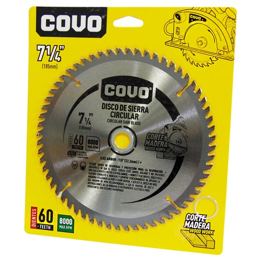 [9774] DISCO DE SIERRA 7 1/4" CIRCULAR COVO