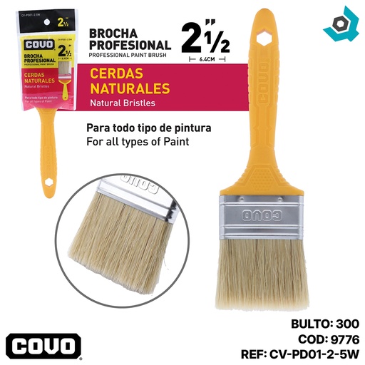 [9776] BROCHA 2.5" CERDAS BLANCAS COVO